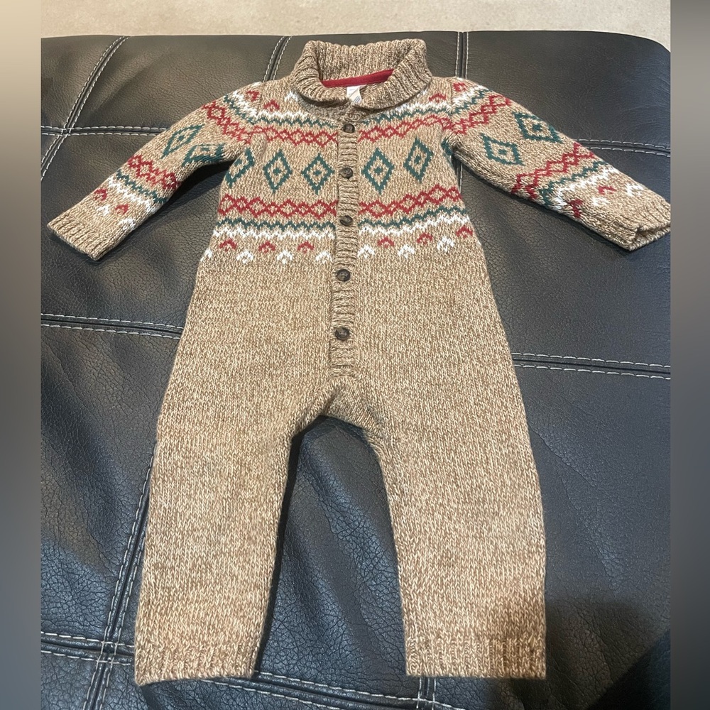 NWOT Baby Holiday Sweater Romper by Carter’s in a size 9 months